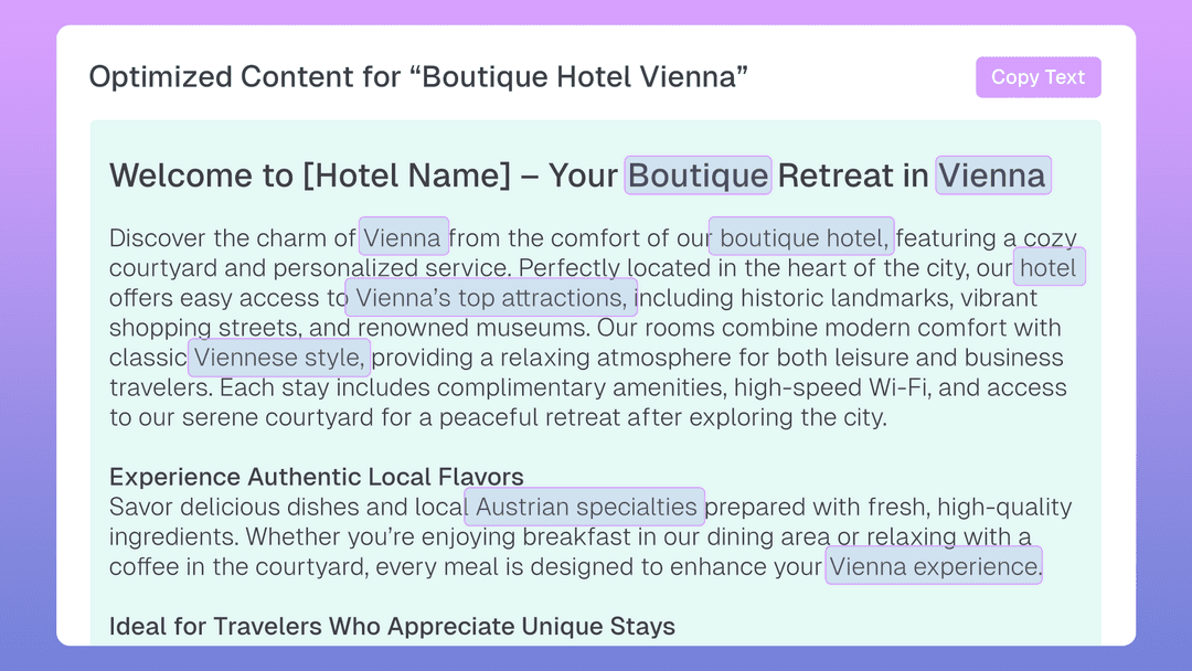 Step 4 - Content Creation based on chosen Keyword